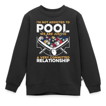 Idée cadeau billard Billard Player Pool Snooker - Sweat Premium enfant bio - noir - Devant - AI Model Kid Female (0cm)