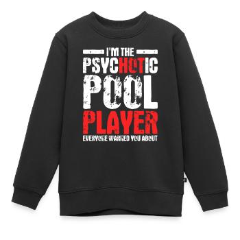 Idée cadeau billard Billard Player Pool Snooker - Sweat Premium enfant bio - noir - Devant - AI Model Kid Female (0cm)