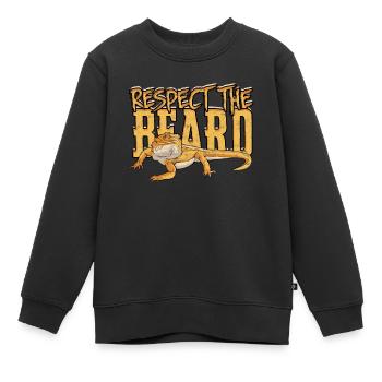 Reptile iguanien - Sweat Premium enfant bio - noir - Devant - AI Model Kid Female (0cm)