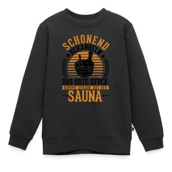 Sauna Saunieren Saunagänger - Kinder Premium Organic Sweatshirt - Schwarz - Vorne - AI Model Kid Female (0cm)