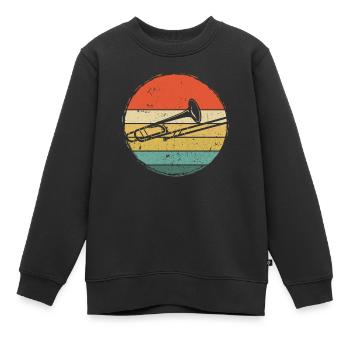 Posaune Posaunenspieler Posaunist - Kinder Premium Organic Sweatshirt - Schwarz - Vorne - AI Model Kid Female (0cm)