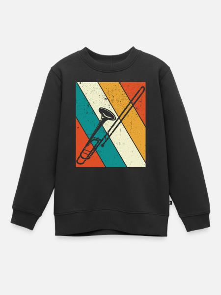 Trombone Joueur de trombone Tromboniste - Sweat Premium enfant bio - noir
