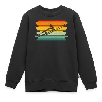 Posaune Posaunenspieler Posaunist - Kinder Premium Organic Sweatshirt - Schwarz - Vorne - AI Model Kid Female (0cm)