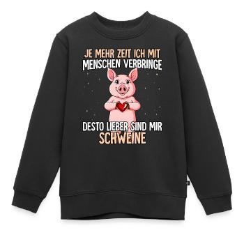 Schweinchen - Kinder Premium Organic Sweatshirt - Schwarz - Vorne - AI Model Kid Female (0cm)
