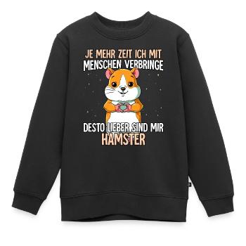 Hamster - Kinder Premium Organic Sweatshirt - Schwarz - Vorne - AI Model Kid Female (0cm)