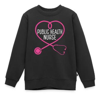Appréciation du stéthoscope de l’infirmière en santé publique - Sweat Premium enfant bio - noir - Devant - AI Model Kid Female (0cm)