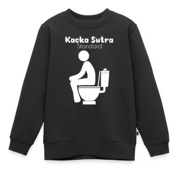 Kacka Sutra Standard Funny Toilette Humour Caca - Sweat Premium enfant bio - noir - Devant - AI Model Kid Female (0cm)
