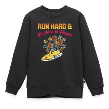 Lustiges Marathon Läufer Laufen Cross Country - Kinder Premium Organic Sweatshirt - Schwarz - Vorne - AI Model Kid Female (0cm)