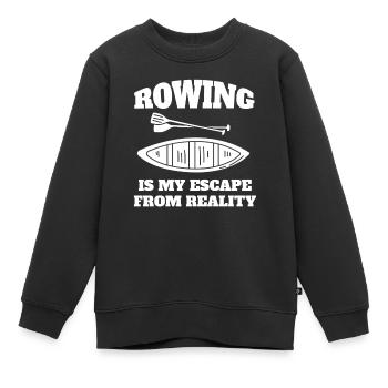 Rameur rameur disant club d’aviron rameur drôle - Sweat Premium enfant bio - noir - Devant - AI Model Kid Female (0cm)
