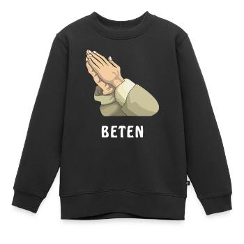 BETEN - Kinder Premium Organic Sweatshirt - Schwarz - Vorne - AI Model Kid Female (0cm)