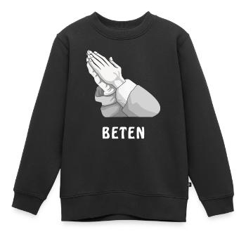 BETEN - Kinder Premium Organic Sweatshirt - Schwarz - Vorne - AI Model Kid Female (0cm)