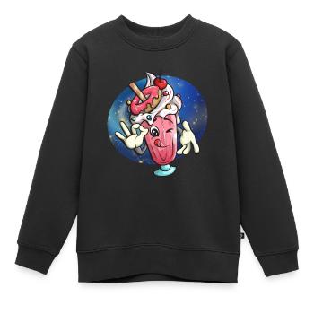 Milkshake Boisson au lait Cadeau au lait - Sweat Premium enfant bio - noir - Devant - AI Model Kid Female (0cm)