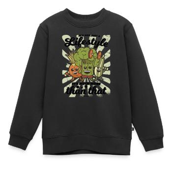 vegan Gemüse Lifestyle Lebensmittel - Kinder Premium Organic Sweatshirt - Schwarz - Vorne - AI Model Kid Female (0cm)