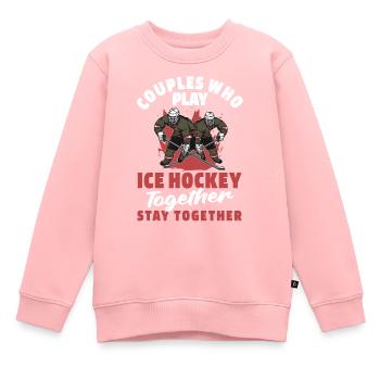 Paire de hockey sur glace - Sweat Premium enfant bio - rose - Devant - AI Model Kid Female (0cm)