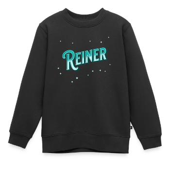 Reiner Namen personalisiert - Kinder Premium Organic Sweatshirt - Schwarz - Vorne - AI Model Kid Female (0cm)