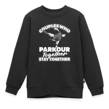 Parkour Paar - Kinder Premium Organic Sweatshirt - Schwarz - Vorne - AI Model Kid Female (0cm)
