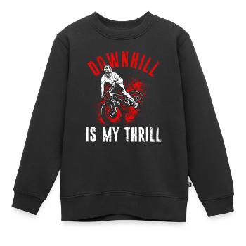 DOWNHILL IS MY THRILL - Fahrrad Motorsport Adrena - Kinder Premium Organic Sweatshirt - Schwarz - Vorne - AI Model Kid Female (0cm)