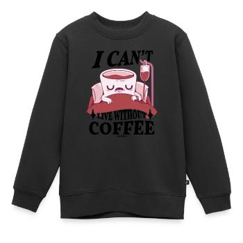 Kaffee - Kinder Premium Organic Sweatshirt - Schwarz - Vorne - AI Model Kid Female (0cm)