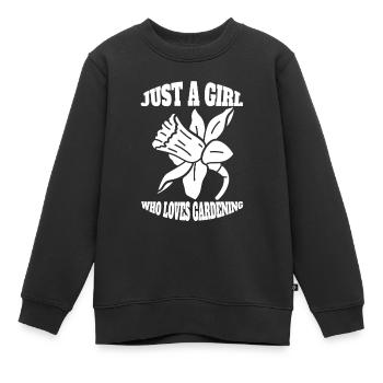 jardinier jardin fille amateur jardinier verger - Sweat Premium enfant bio - noir - Devant - AI Model Kid Female (0cm)