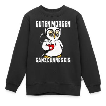 EULE GANZ DÜNNES EIS - Kinder Premium Organic Sweatshirt - Schwarz - Vorne - AI Model Kid Female (0cm)