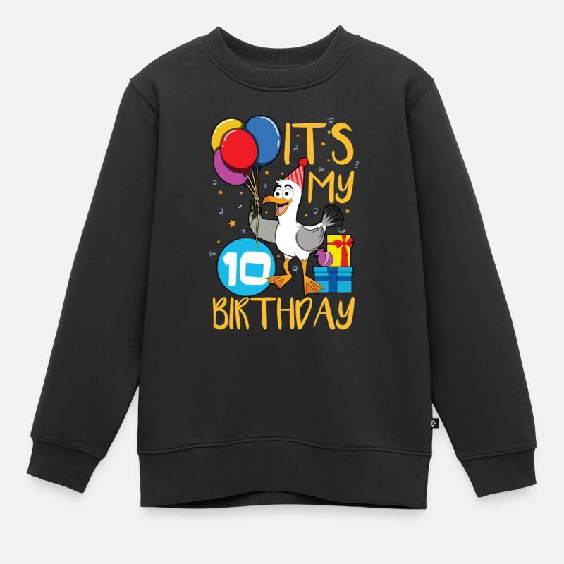 10e anniversaire - Sweat Premium enfant bio - noir
