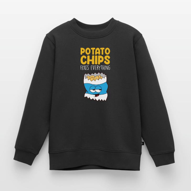 Potato Chips Fixes Everything Potato Chips Kids Premium Organic Sweatshirt