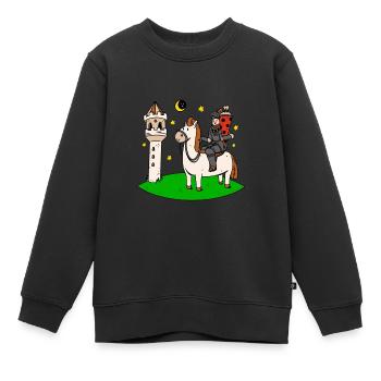 Schulkind Junge Einschulung Idee Ritter Schultüte - Kinder Premium Organic Sweatshirt - Schwarz - Vorne - AI Model Kid Female (0cm)