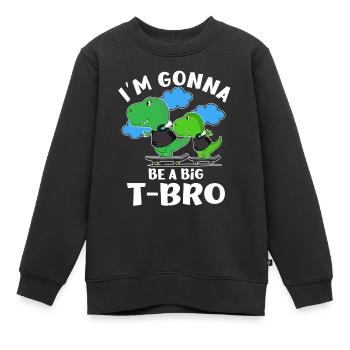 Gonna Be A Big Brother Dino Birth AnnouncementBaby - Kinder Premium Organic Sweatshirt - Schwarz - Vorne - AI Model Kid Female (0cm)