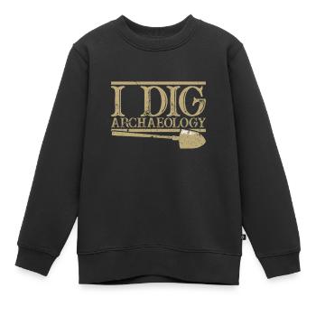 Archéologie - Sweat Premium enfant bio - noir - Devant - AI Model Kid Female (0cm)