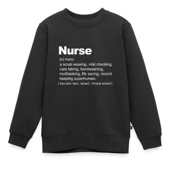 Nurse Definition funny Nurse Definition - Kids Premium Organic Sweatshirt - black - Front - AI Model Kid Female (0cm)