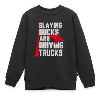 Tuer des canards et conduire des camions cadeau pour Funny Du - Sweat Premium enfant bio - noir - Devant - AI Model Kid Female (0cm)