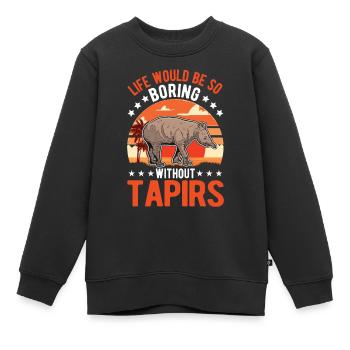 Tapir Cadeau Tapir des plaines Tapirdae Tapir - Sweat Premium enfant bio - noir - Devant - AI Model Kid Female (0cm)