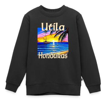 Utila Honduras - Sweat Premium enfant bio - noir - Devant - AI Model Kid Female (0cm)