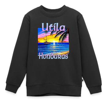 Utila Honduras - Sweat Premium enfant bio - noir - Devant - AI Model Kid Female (0cm)