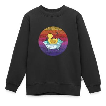 Badeente Badewanne Retro - Kinder Premium Organic Sweatshirt - Schwarz - Vorne - AI Model Kid Female (0cm)