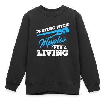 Pipe installation Pipe installer pipes - Kids Premium Organic Sweatshirt - black - Front - AI Model Kid Female (0cm)