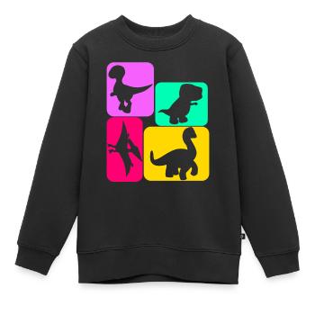 Dinosaure Petit Dinosaure Dinosaure - Sweat Premium enfant bio - noir - Devant - AI Model Kid Female (0cm)