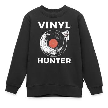 Vinyl Hunter Vinyl Record Collecting - Kinder Premium Organic Sweatshirt - Schwarz - Vorne - AI Model Kid Female (0cm)