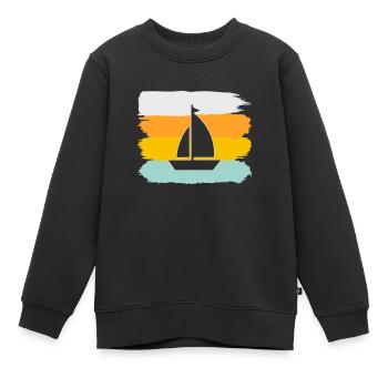 Rétro de la voile - Sweat Premium enfant bio - noir - Devant - AI Model Kid Female (0cm)