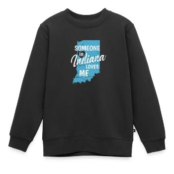 Indiana Quelqu’un dans l’Indiana m’aime USA Amérique - Sweat Premium enfant bio - noir - Devant - AI Model Kid Female (0cm)