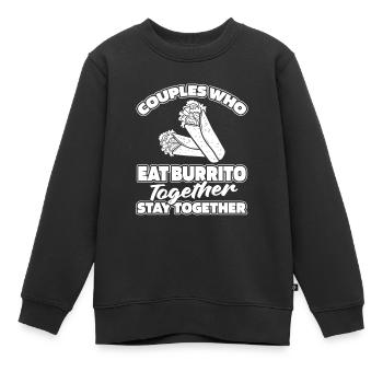 Burrito Paar - Kinder Premium Organic Sweatshirt - Schwarz - Vorne - AI Model Kid Female (0cm)