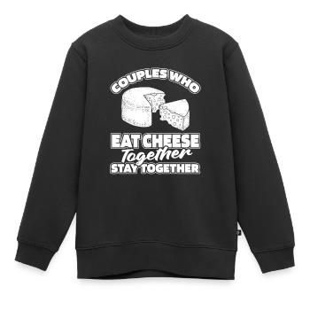 Paire fromage Fromage - Sweat Premium enfant bio - noir - Devant - AI Model Kid Female (0cm)