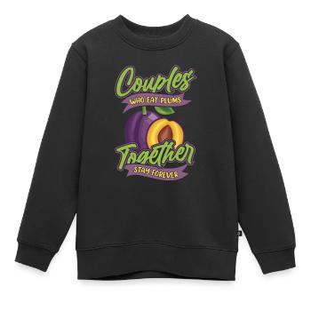 Paire de prunes - Sweat Premium enfant bio - noir - Devant - AI Model Kid Female (0cm)