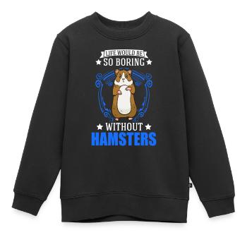 Hamster owner Golden hamster hamster - Kids Premium Organic Sweatshirt - black - Front - AI Model Kid Female (0cm)