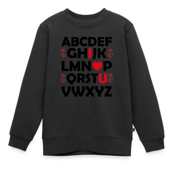 Saint Valentin Cadeau Copine Copain Février ! - Sweat Premium enfant bio - noir - Devant - AI Model Kid Female (0cm)
