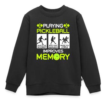 Jouer au pickleball améliore la mémoire Dink Player - Sweat Premium enfant bio - noir - Devant - AI Model Kid Female (0cm)