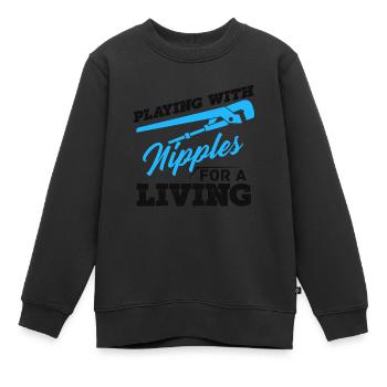 Pipe installation Pipe installer pipes - Kids Premium Organic Sweatshirt - black - Front - AI Model Kid Female (0cm)