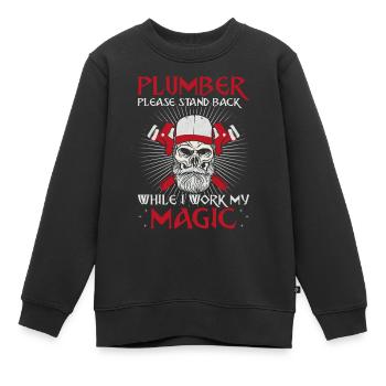Plombier Plombier Plombier Vintage Plombier - Sweat Premium enfant bio - noir - Devant - AI Model Kid Female (0cm)