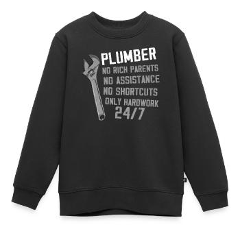 Plombier Plombier Plombier Vintage Plombier - Sweat Premium enfant bio - noir - Devant - AI Model Kid Female (0cm)