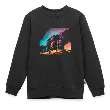 Rapa Nui Moai Kopf Statue Osterinsel - Kinder Premium Organic Sweatshirt - Schwarz - Vorne - AI Model Kid Female (0cm)
